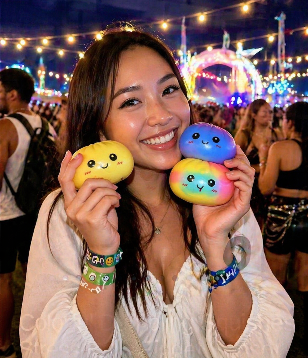 Colorful Dumpling Squishes Stress Balls Fidget Sensor